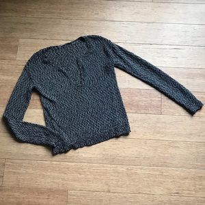 Athleta Blue Marl V Neck Weekender Sweater